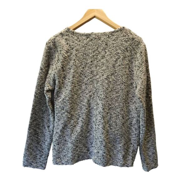 1. STATE Lavender Fields V-Neck Marled Surplice Top Ecru Grey Large - Picture 2 of 7